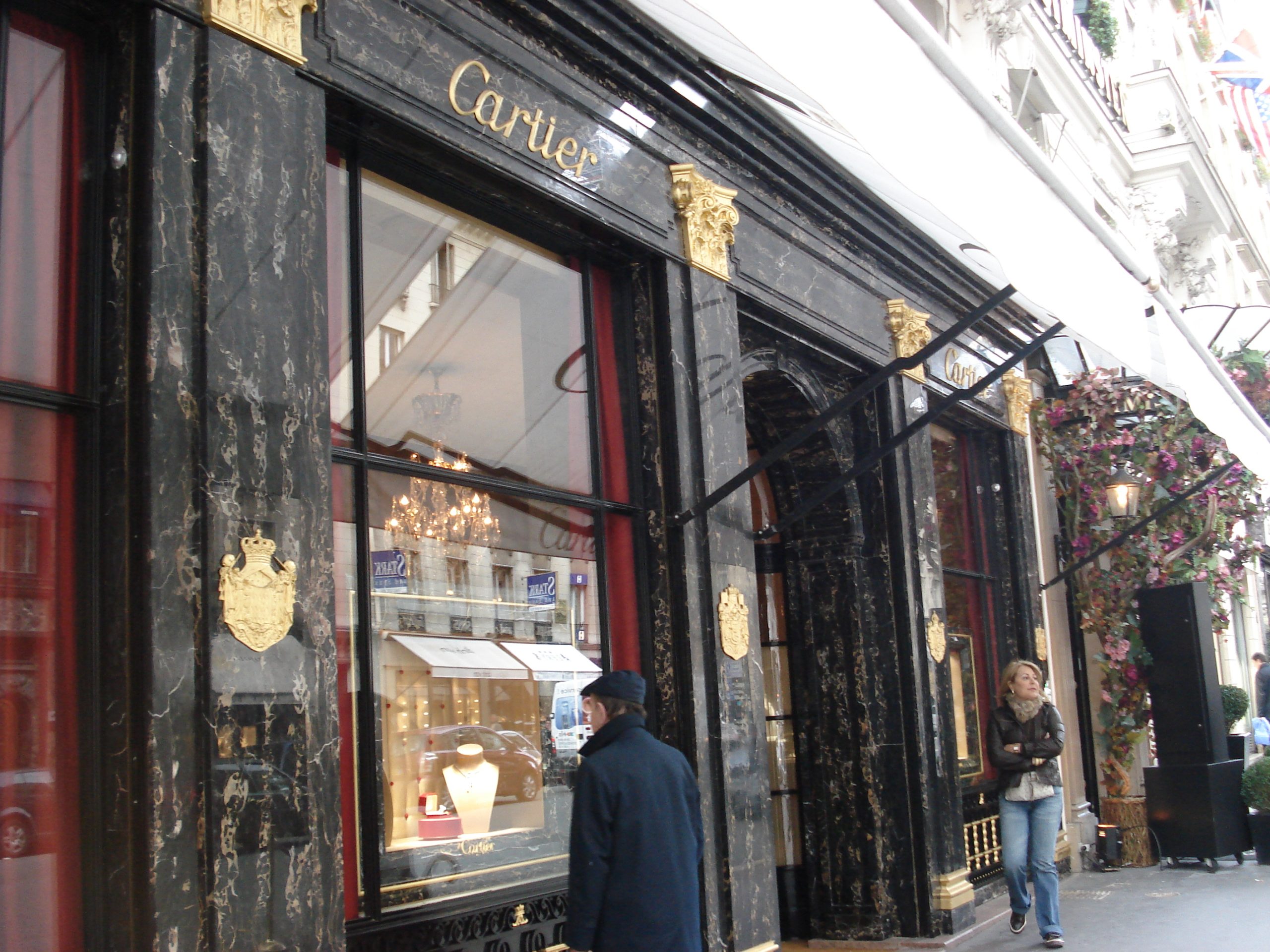 Façade de la boutique Cartier rue de la Paix à Paris